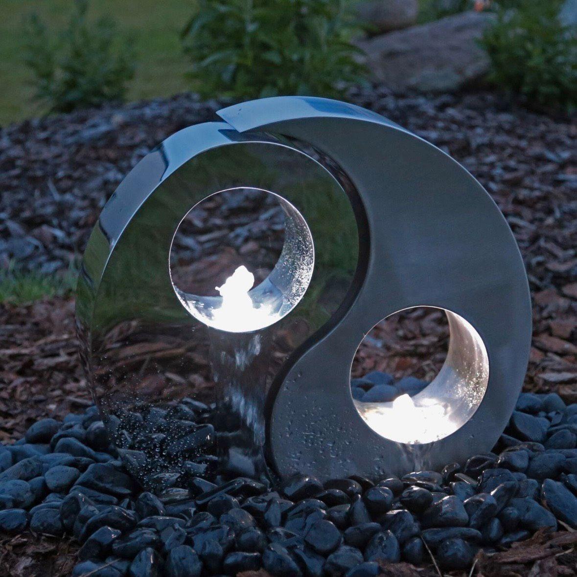 Edelstahl Springbrunnen Yin Yang Gartenbrunnen