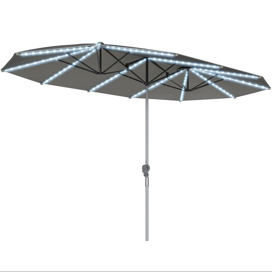 Doppelsonnenschirm Solar LED 4,5m Gartenschirm