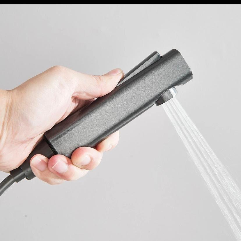 Duschsystem Grau mit Thermostat Regendusche + Handbrause Komplettset