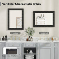 Wandspiegel Schwarz Holzrahmen Rechteck Spiegel 80x60 Modern