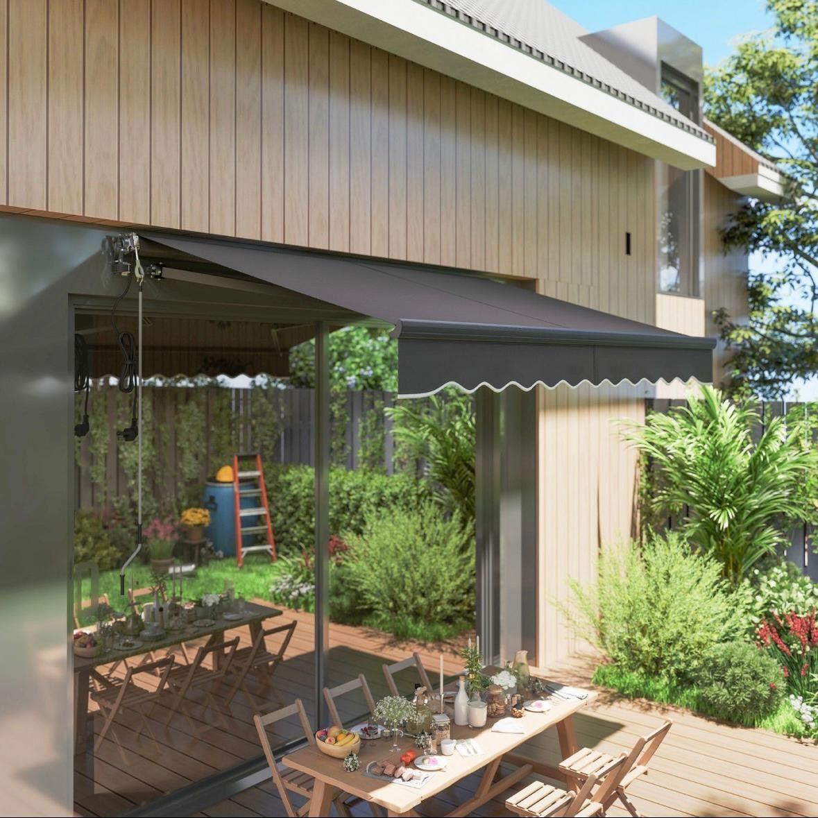 Elektrische Terrassenmarkise 296×250cm Klemmmarkise