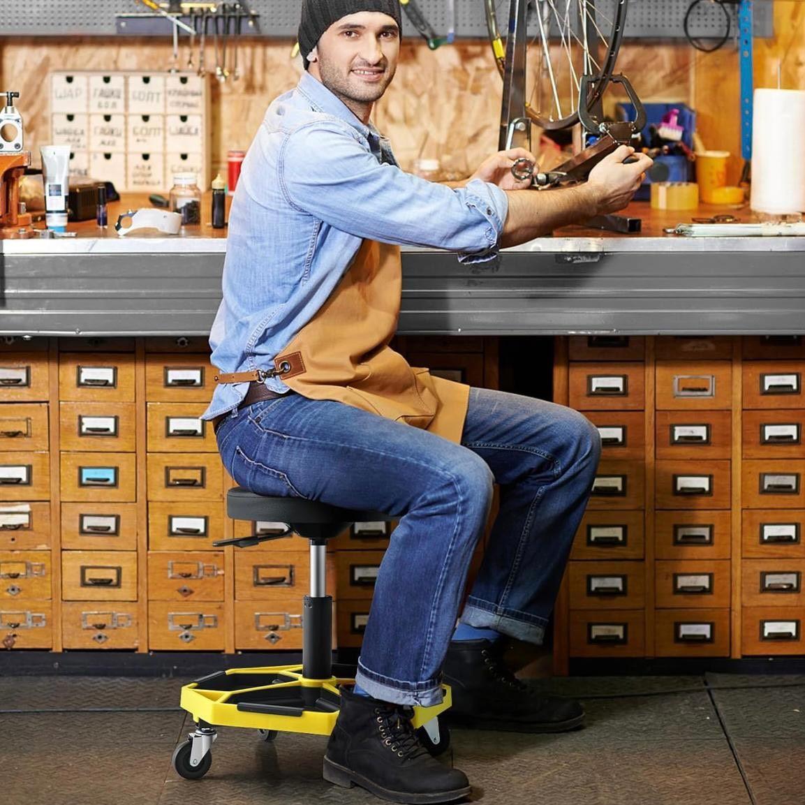 Werkstatthocker höhenverstellbar Rollhocker