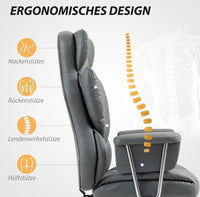 Ergonomischer Bürostuhl mit Liegefunktion Fußstütze & Mikrofaserbezug