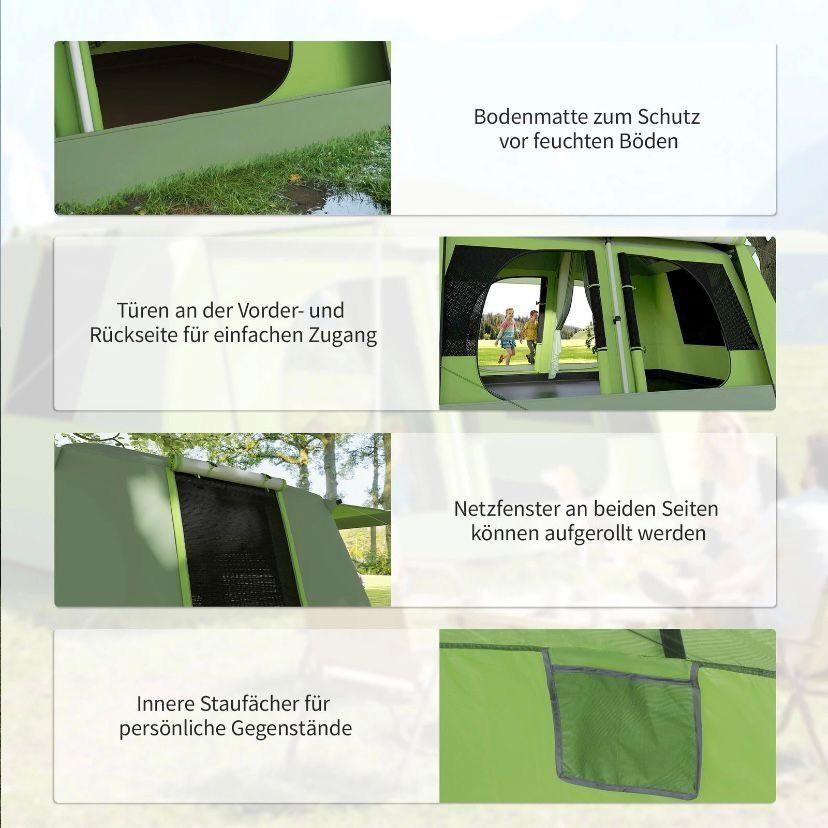 Familien-Campingzelt für 4–8 Personen mit 2 Kabinen & Wohnbereich