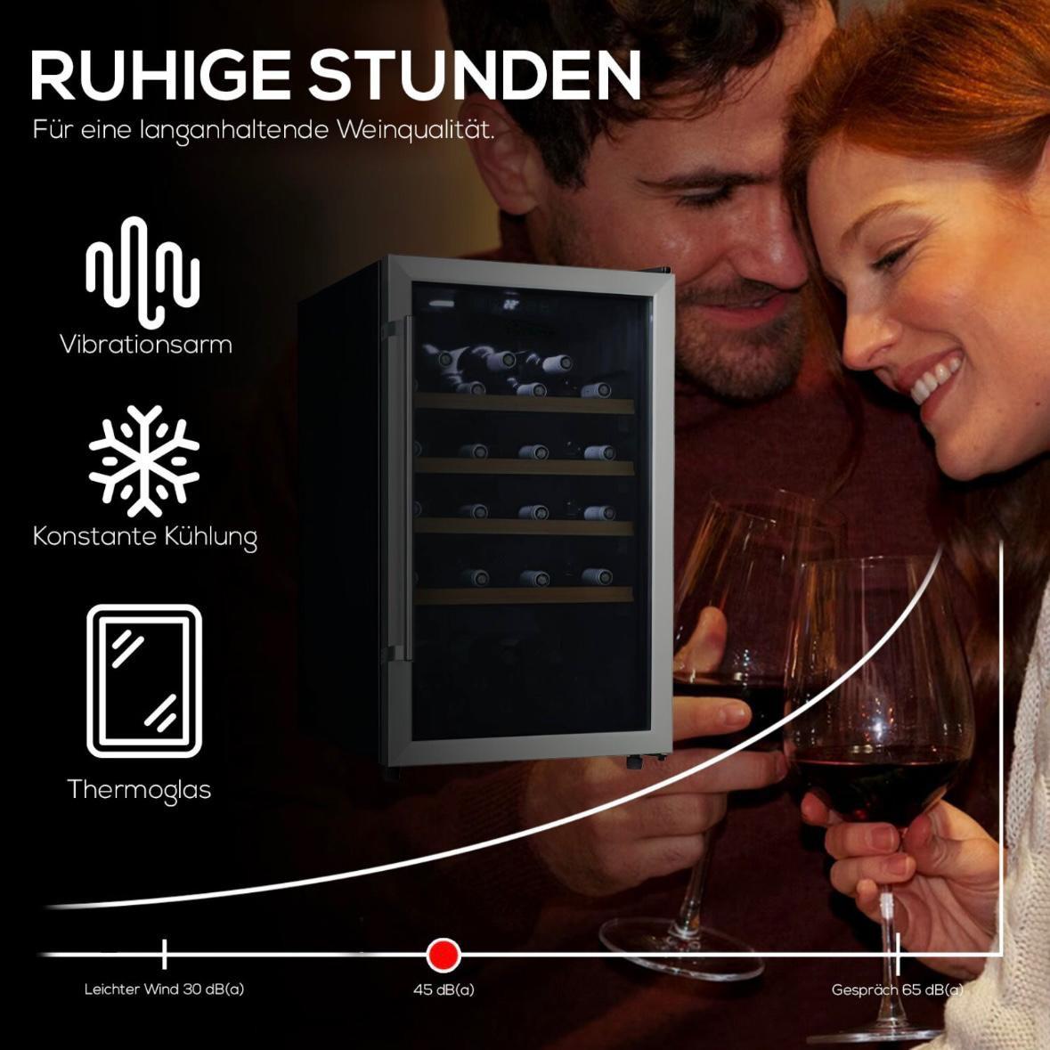 Weinkühlschrank 126L für bis zu 63 Flaschen LED