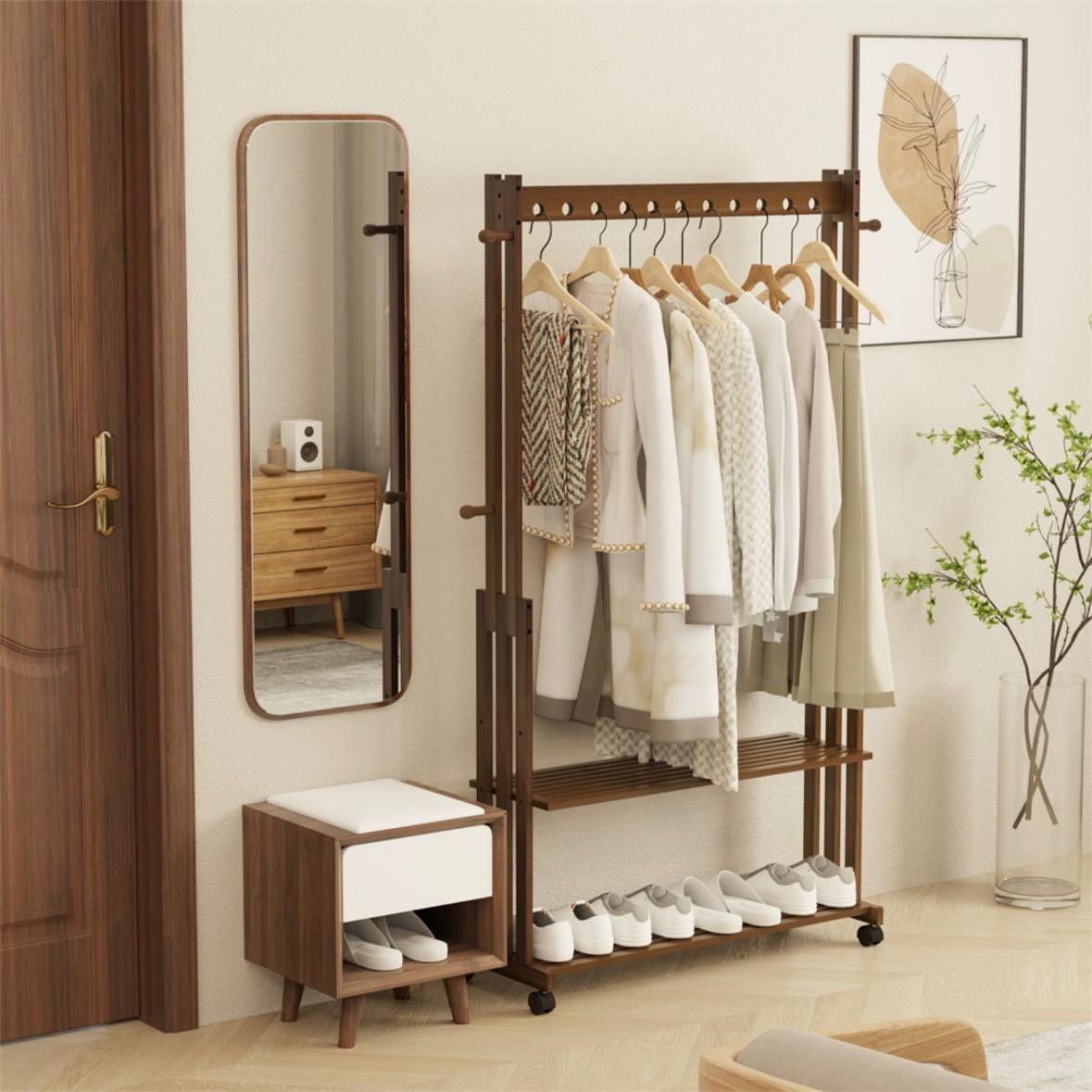 Kleiderständer Bambus Vintage Garderobe