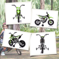 Kinder Elektromotorrad 12V Motocross mit Trainingsrädern & Musik