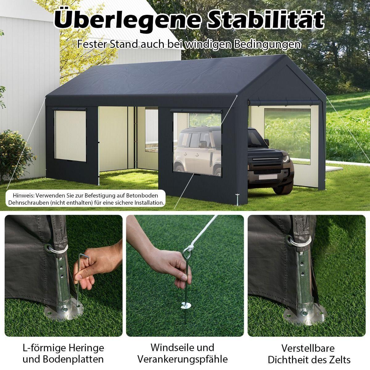Zeltgarage Carport 6x3m PE