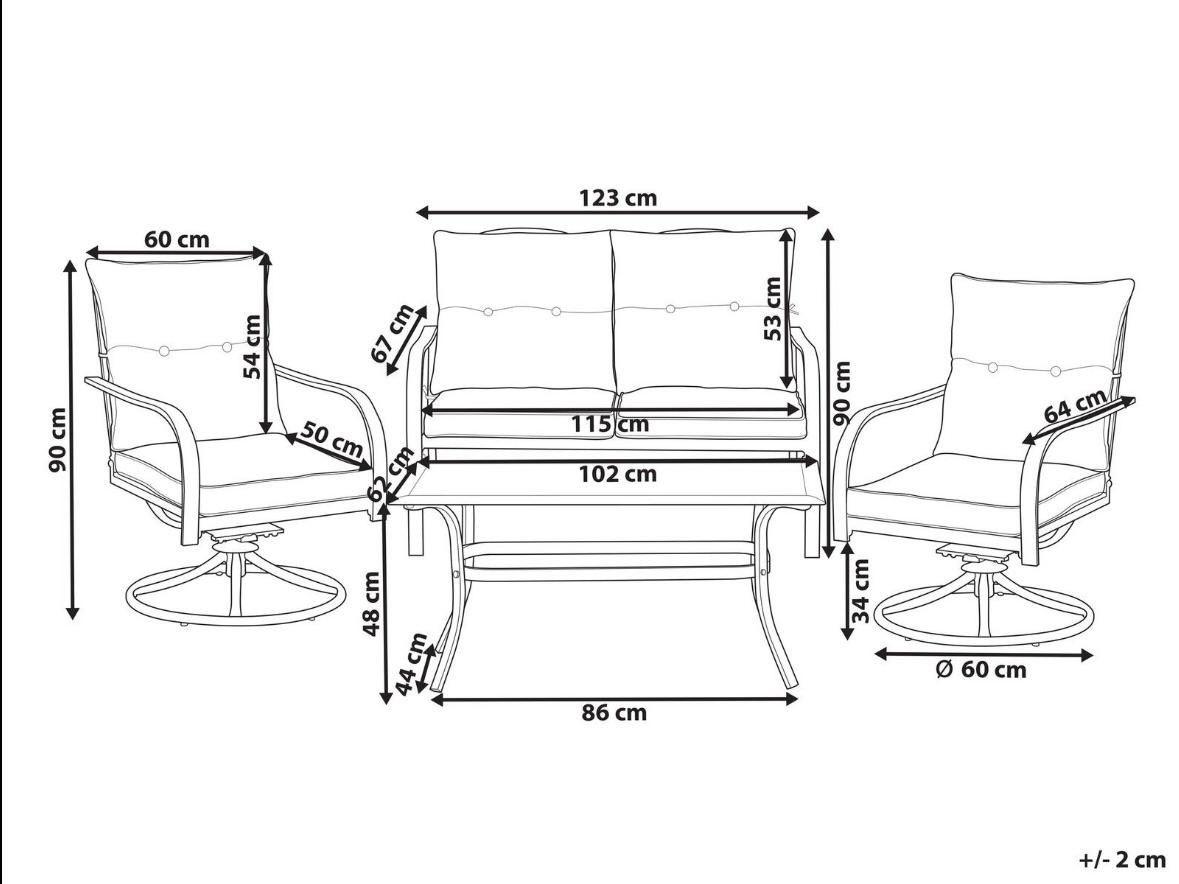 4tlg Gartenset mit Sofa Sessel & Couchtisch Polyratten-Optik