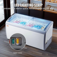 Eisvitrine 362L Tiefkühltruhe mit LED & Glasschiebetüren