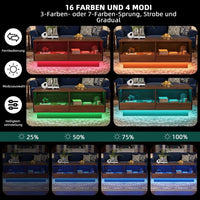 LED Couchtisch mit Glasablage & Schubladen – modern & stilvoll
