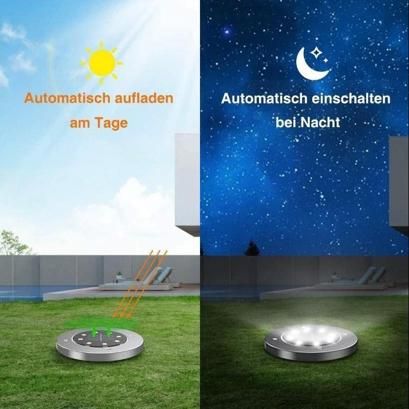 8er Set Solar Bodenstrahler