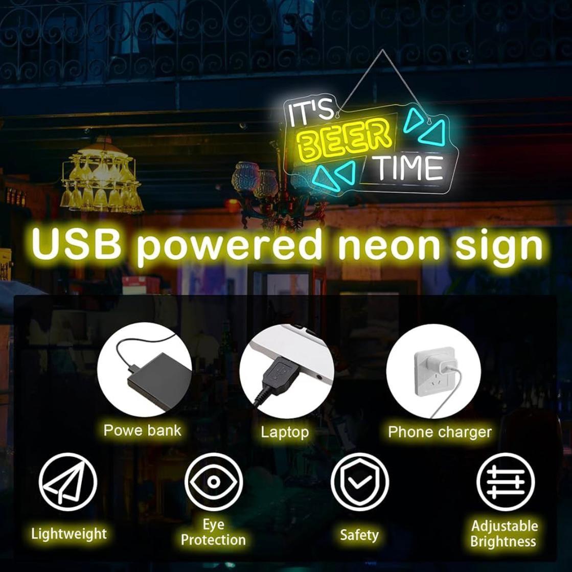 LED Neon Schild It’s Beer Time