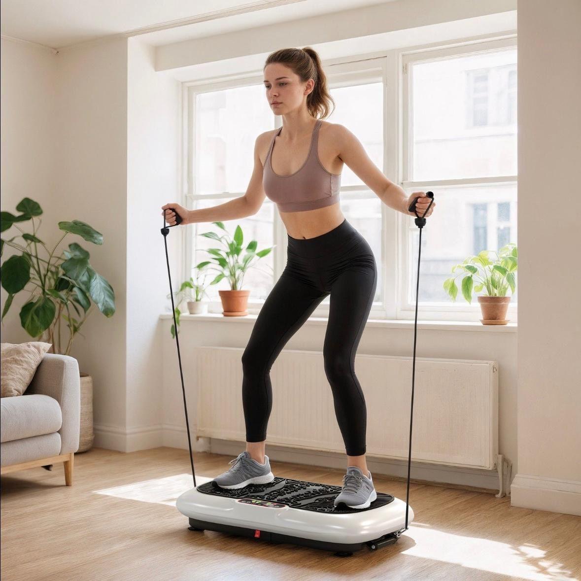 Vibrationsplatte mit Fitnessbändern