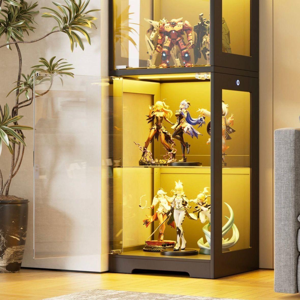LED Glasvitrine schwarz