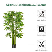 Künstlicher Bambusbaum 160cm Kunstpflanze Deko Topf