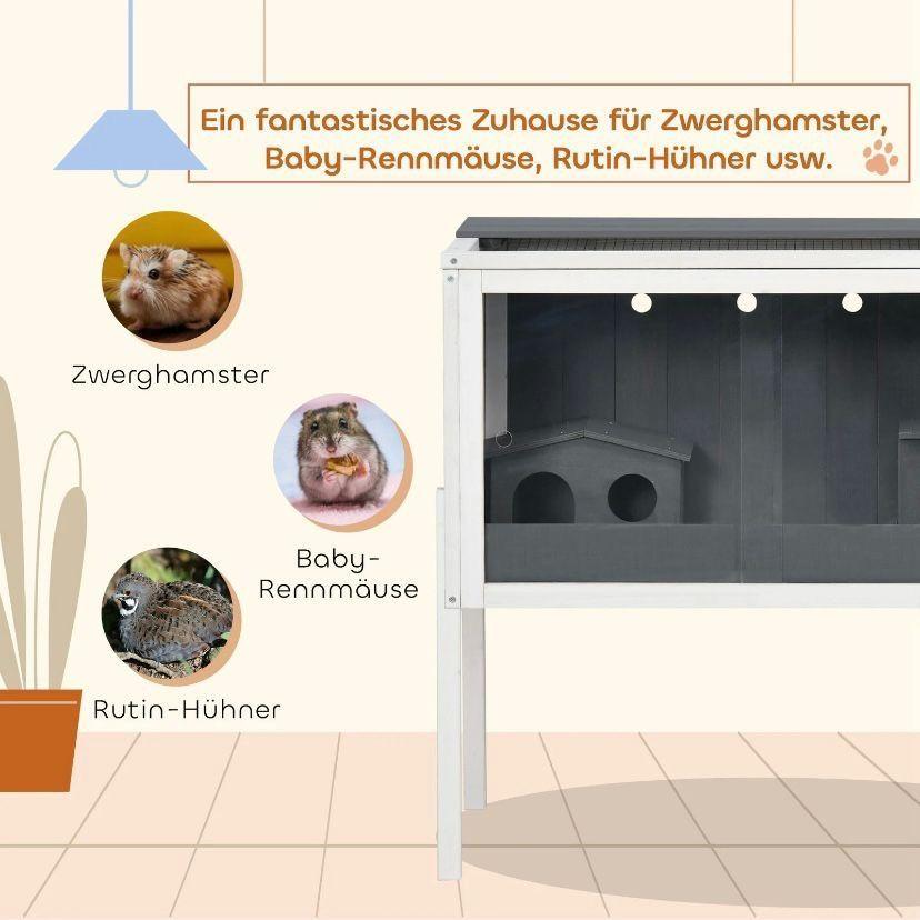 Hamsterkäfig Holz Kleintierkäfig mit Plattformen Hütten