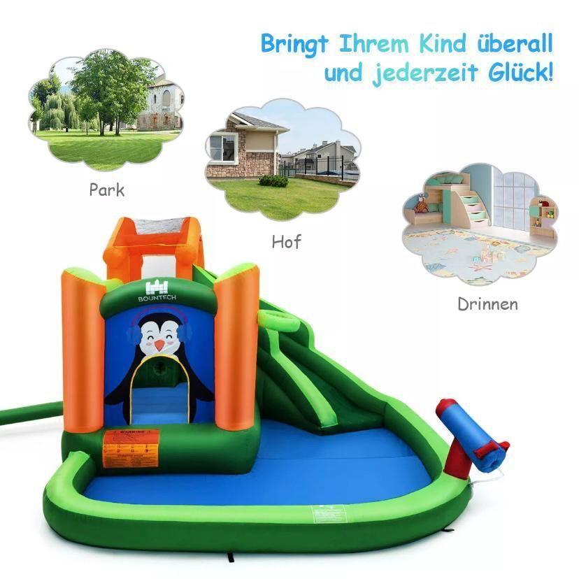 Aufblasbare Hüpfburg mit Wasserrutsche & Pool – großes Outdoor-Spielcenter für Kinder
