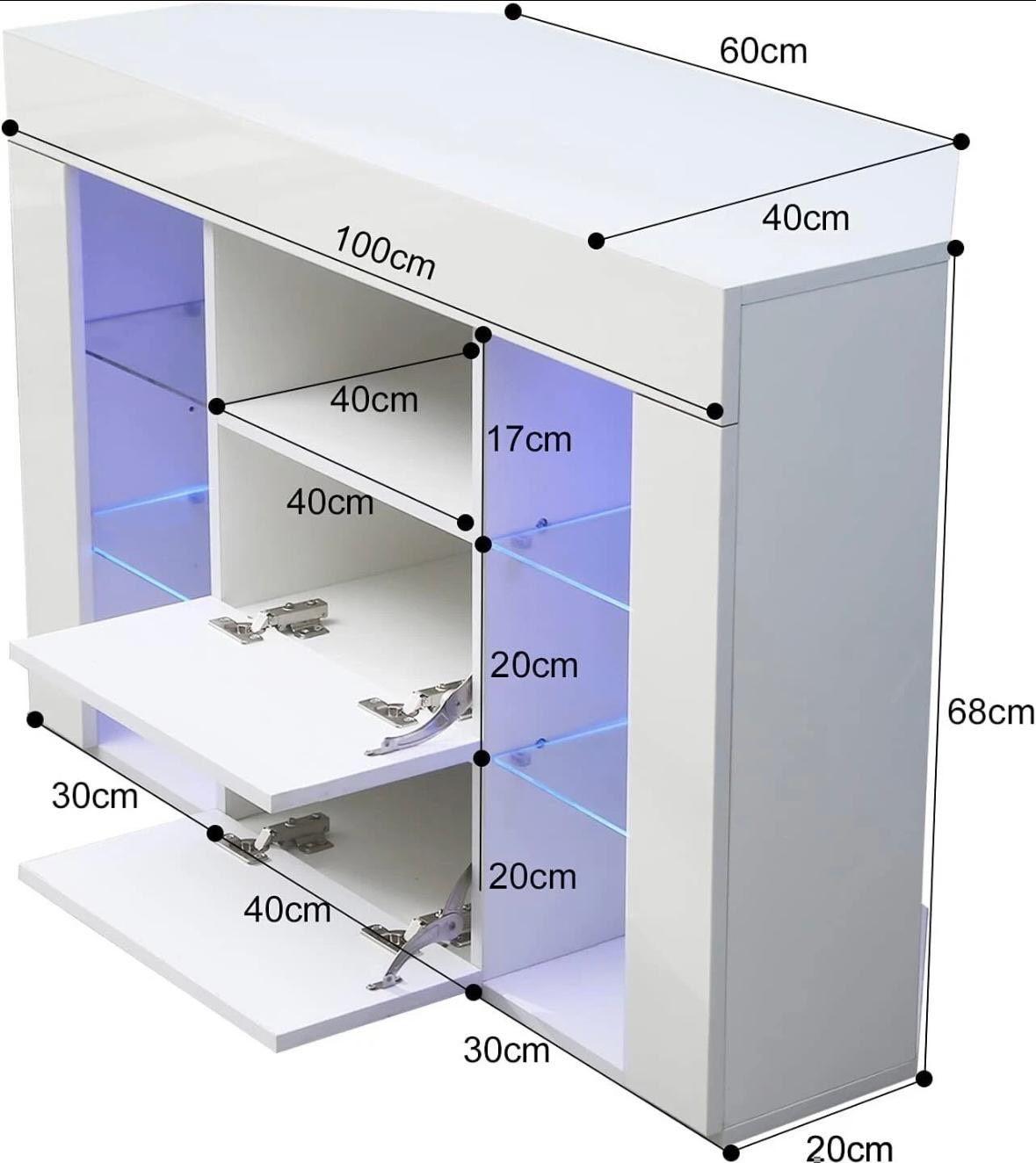 Modernes TV-Lowboard Eckdesign mit LED