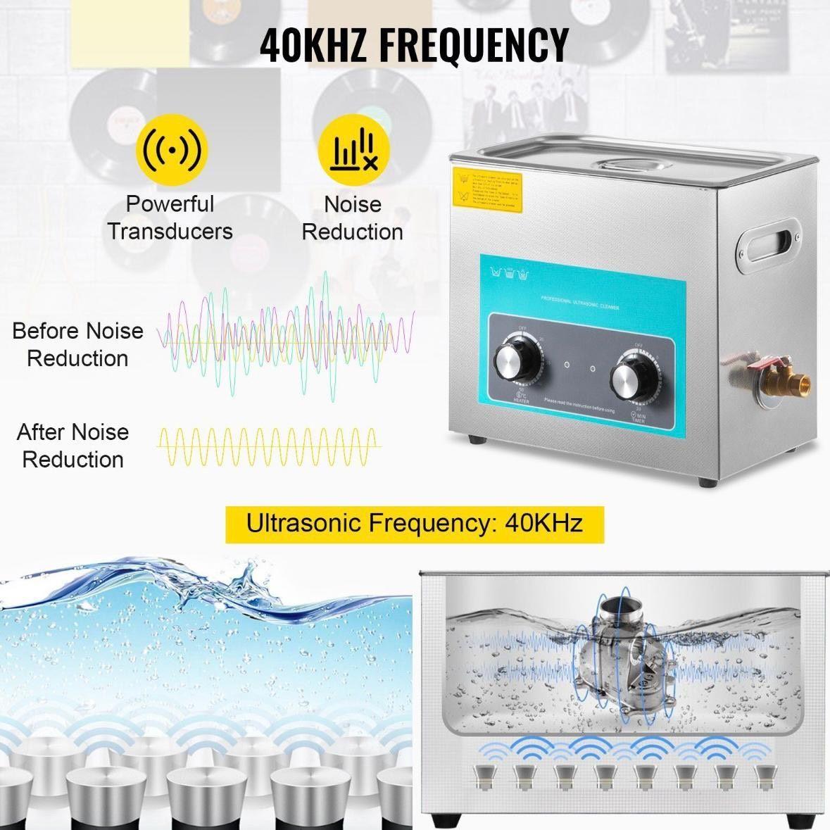 Ultraschallreiniger 6L 40 kHz mit Heizung & Timer Edelstahl