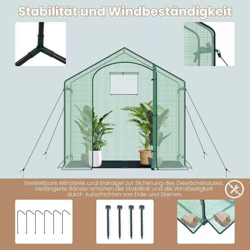 Foliengewächshaus 200×80×200cm Garten Gewächshaus