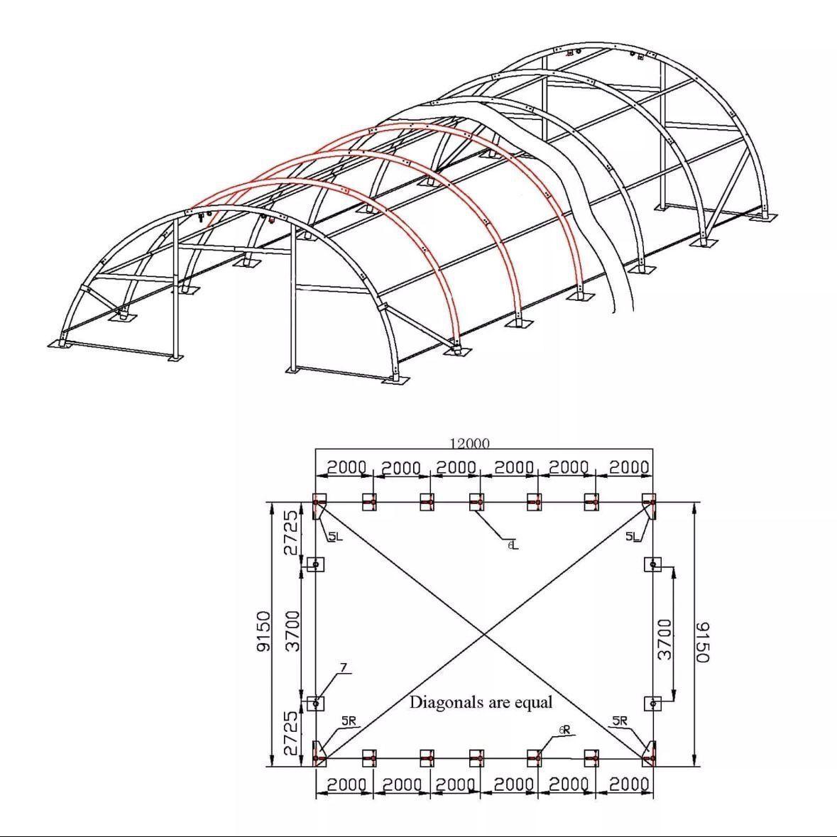Lagerzelt 12×9,15m PVC Industrie Zelt Garage