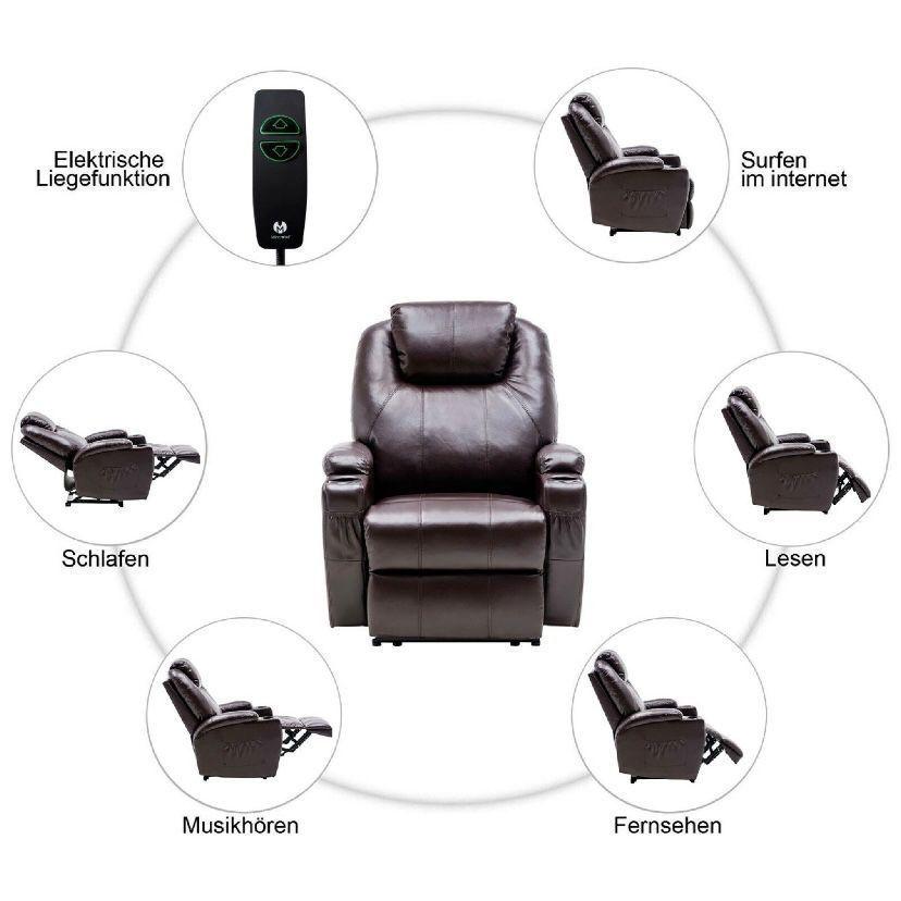 Elektrischer Massagesessel Relaxsessel & Heizung