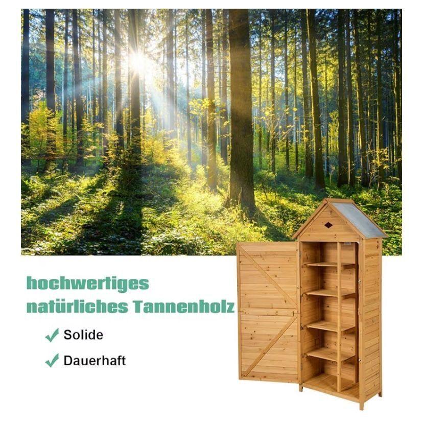 Gartenschrank Holz 177cm Geräteschrank Garten