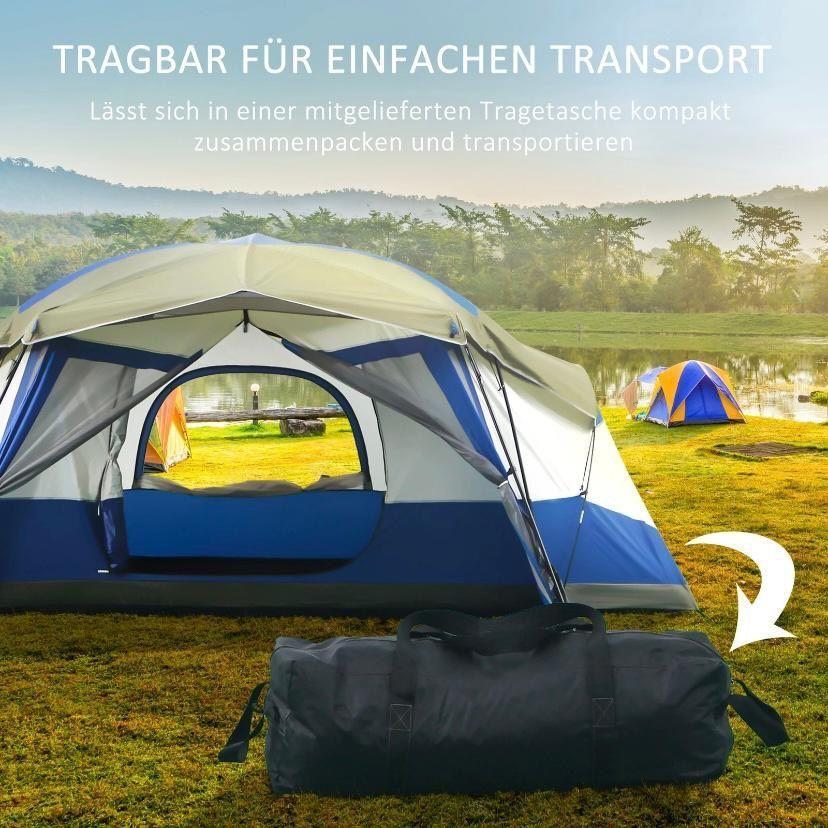 Familienzelt für 6–8 Personen – mit 2 Schlafkabinen & Vorraum