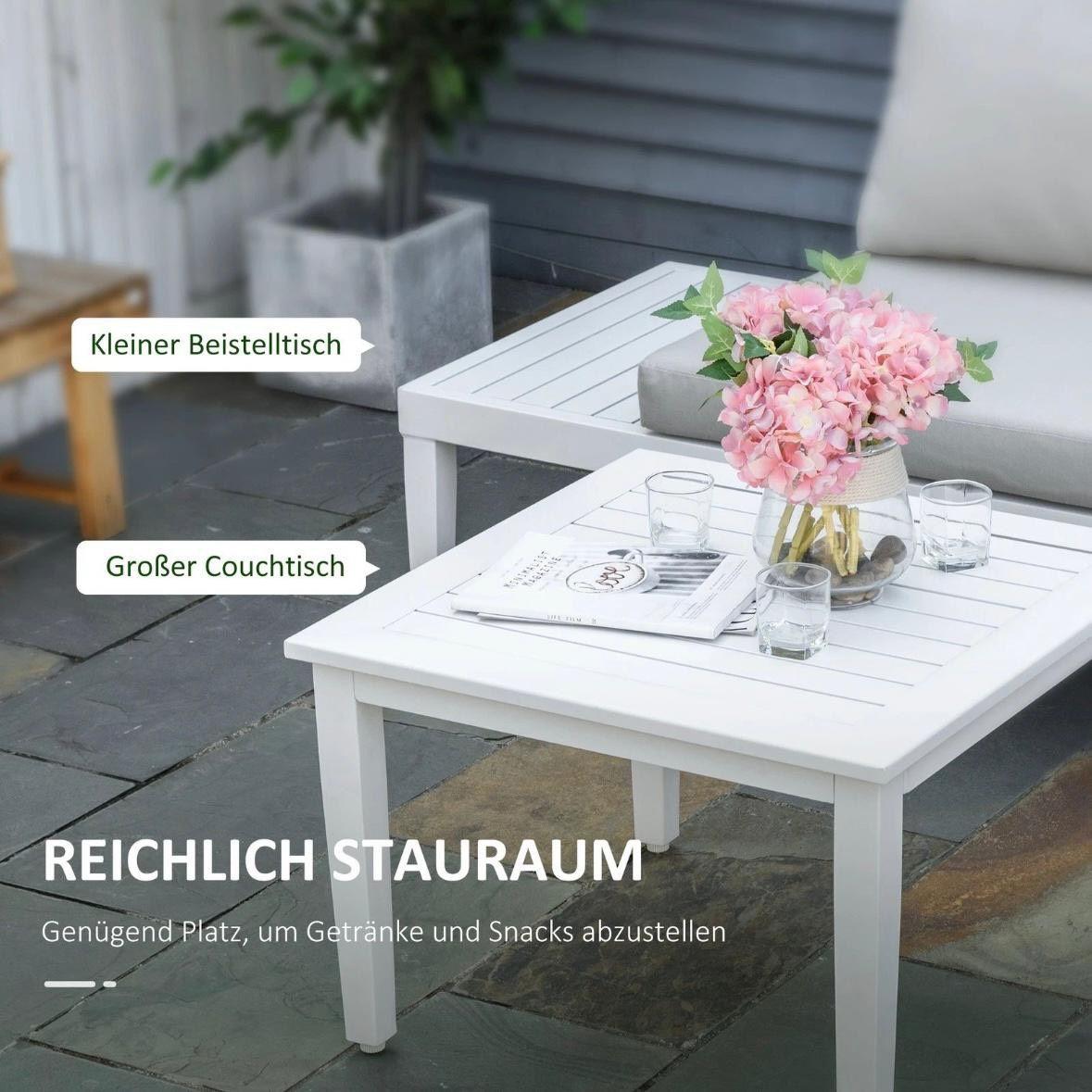 Gartenmöbel Set Aluminium Lounge 3-teilig Cremeweiß