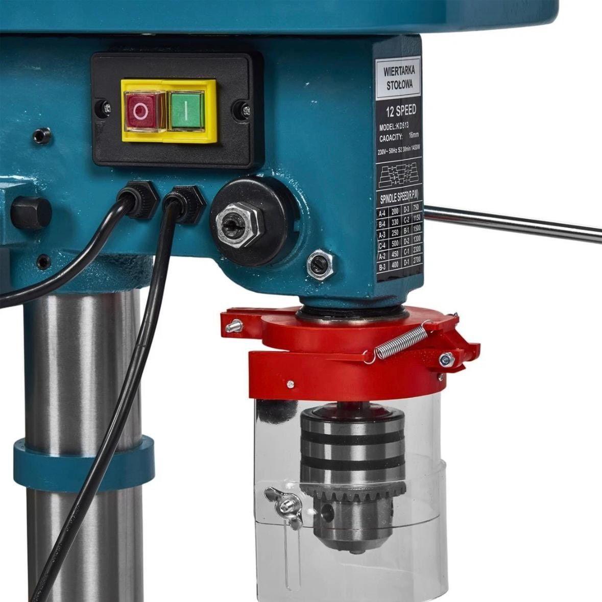 Säulenbohrmaschine 1450W Tischbohrmaschine 12 Gänge 16mm Bohrfutter