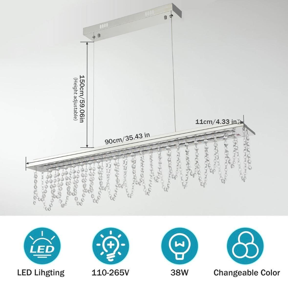 LED Kristall Kronleuchter dimmbar höhenverstellbar Silber