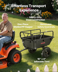 Kippanhänger ATV Rasentraktor 283L 226kg Hofanhänger mit Kippfunktion