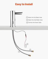 Berührungslose Waschtischarmatur mit Infrarotsensor – Automatische Wasserhahn Armatur Messing