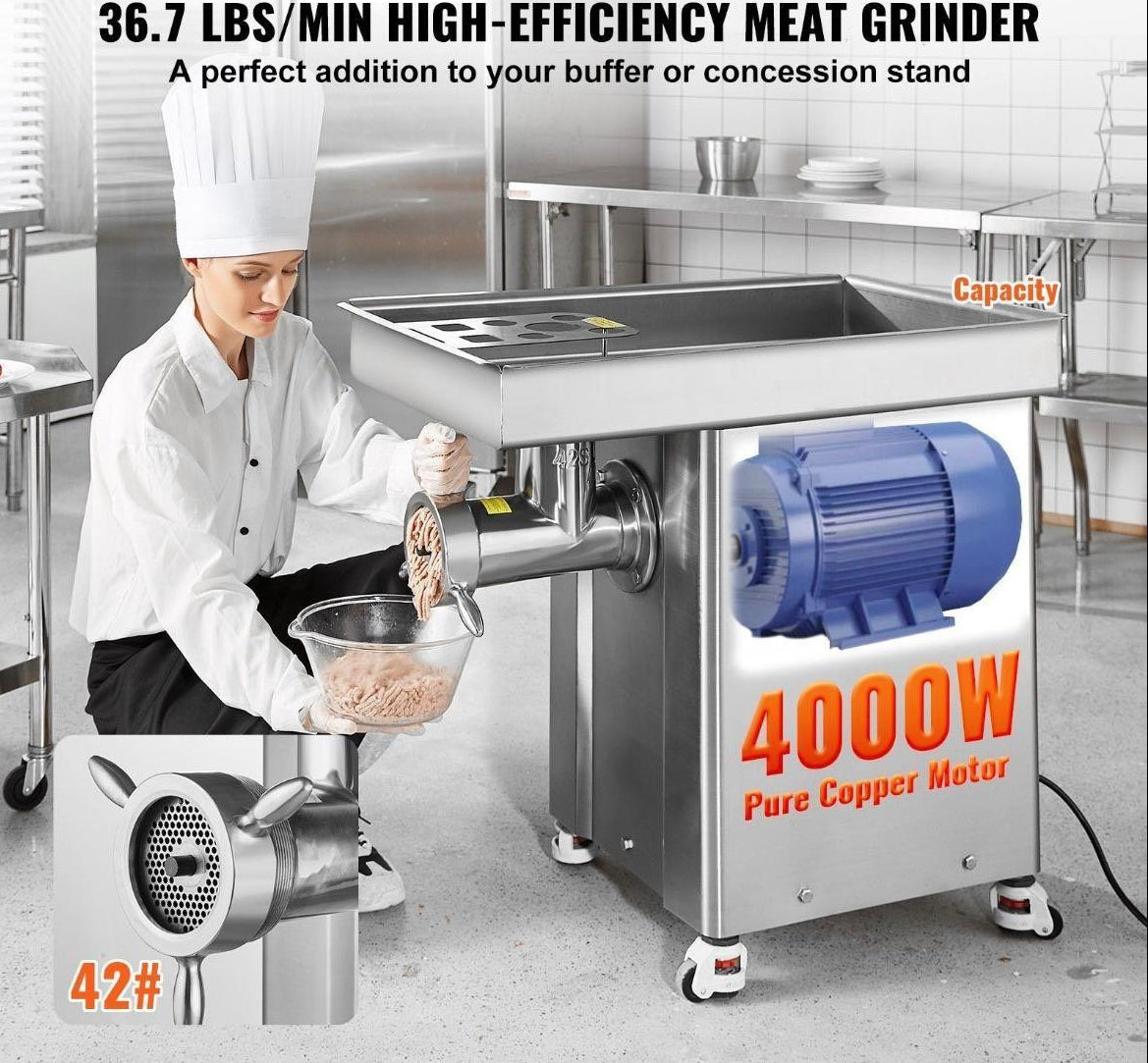 Fleischwolf 4000W 42# Edelstahl