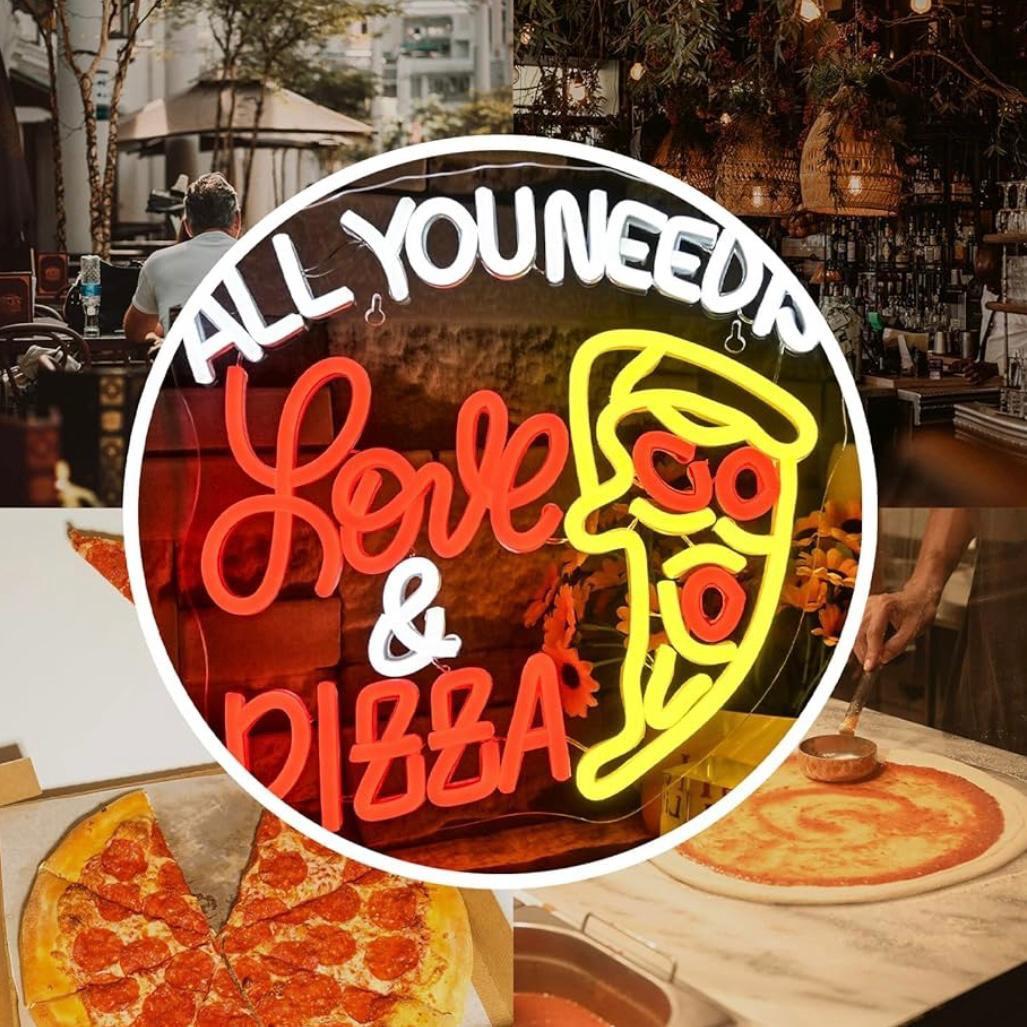 LED Neon Schild Liebe & Pizza