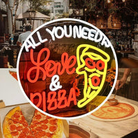 LED Neon Schild Liebe & Pizza