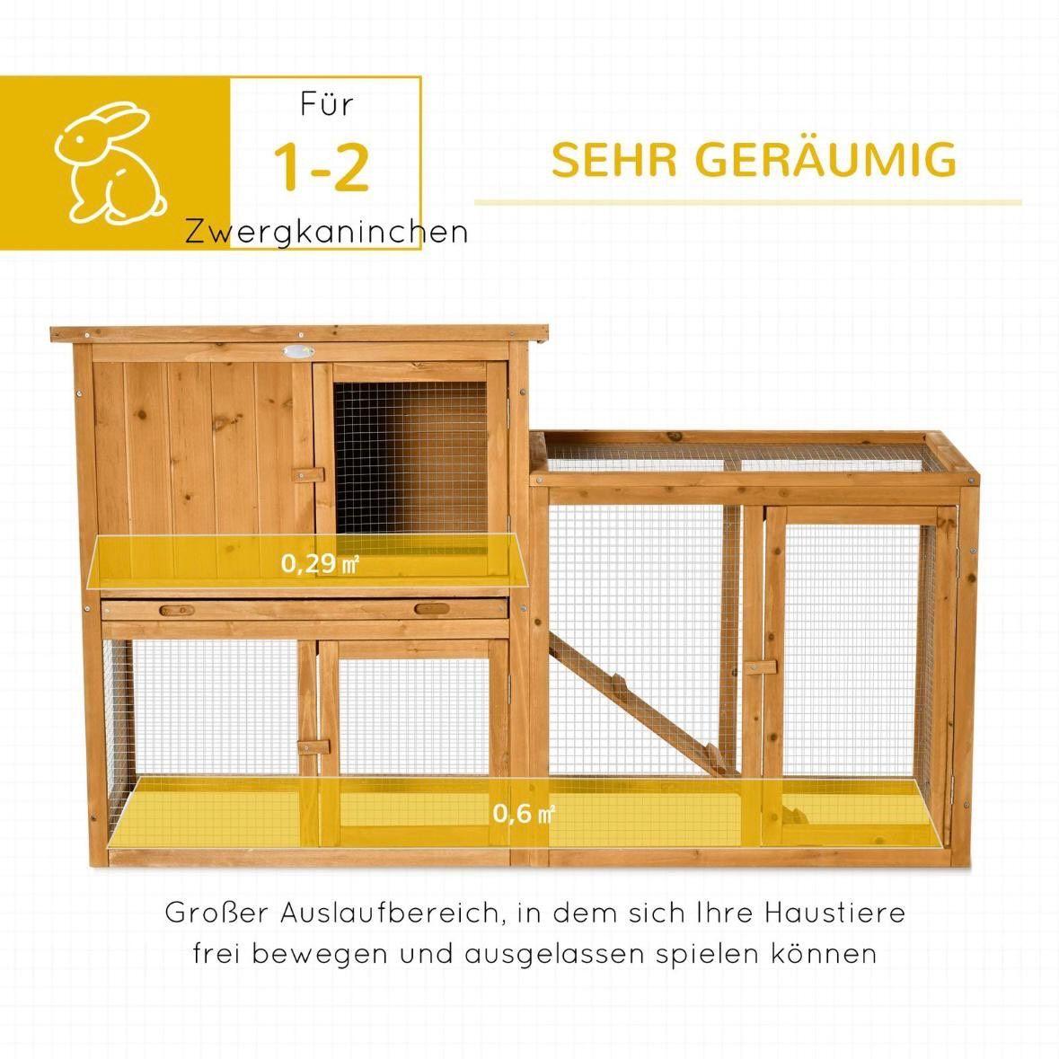 Kaninchenstall Kleintierstall Holz mit Auslauf
