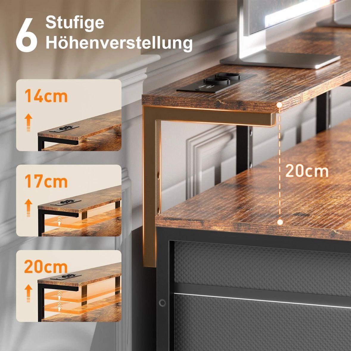 Gaming Schreibtisch LED mit Schubladen