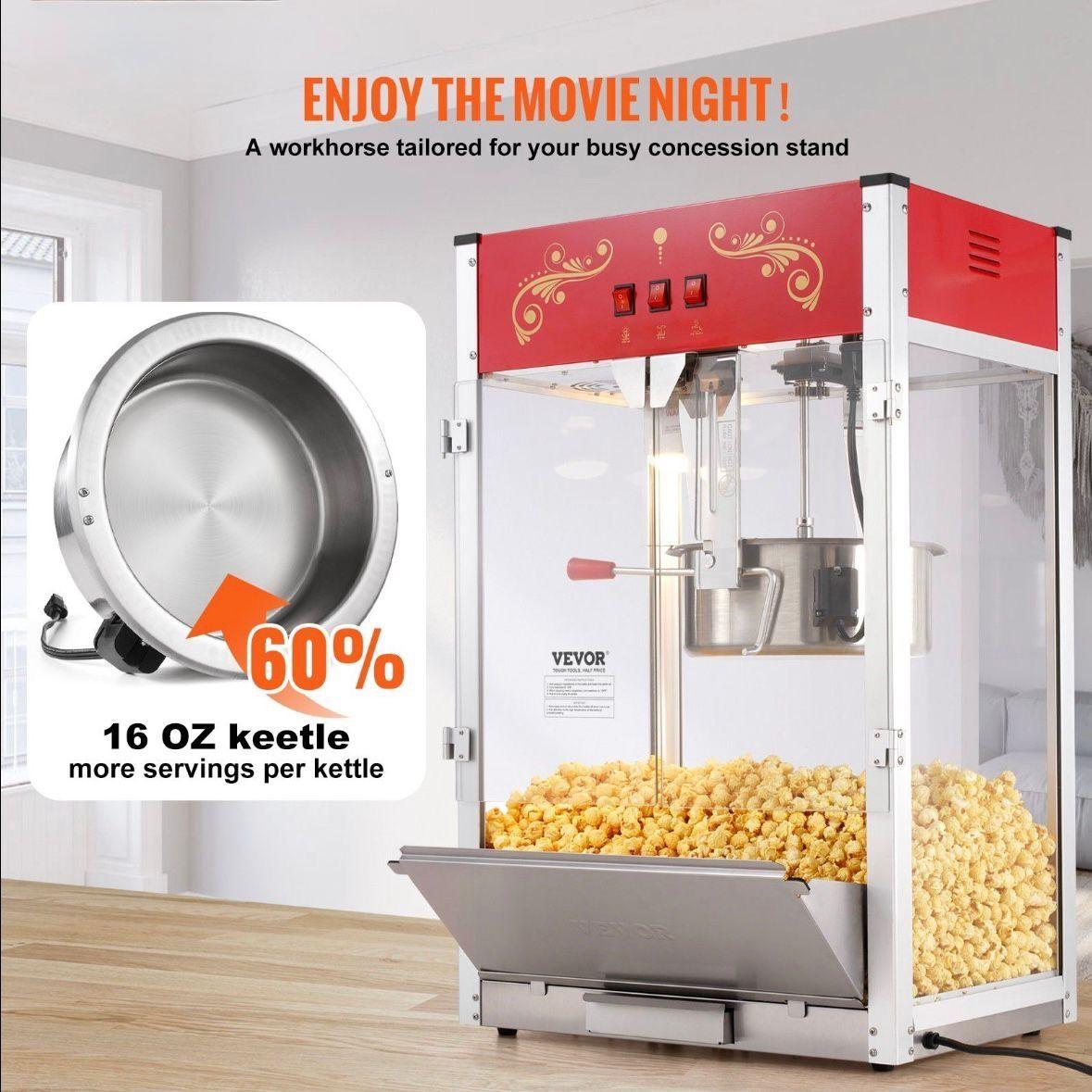Popcornmaschine im Kino-Design 1615 W Profi Popcorn Maker