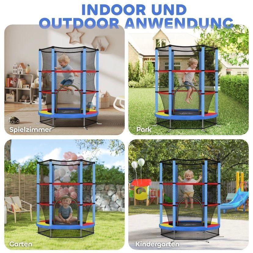 Kindertrampolin Ø140cm mit Sicherheitsnetz Indoor & Outdoor