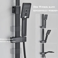 Schwarze Duscharmatur mit Gleitschiene Wandmontage Einhebelmischer