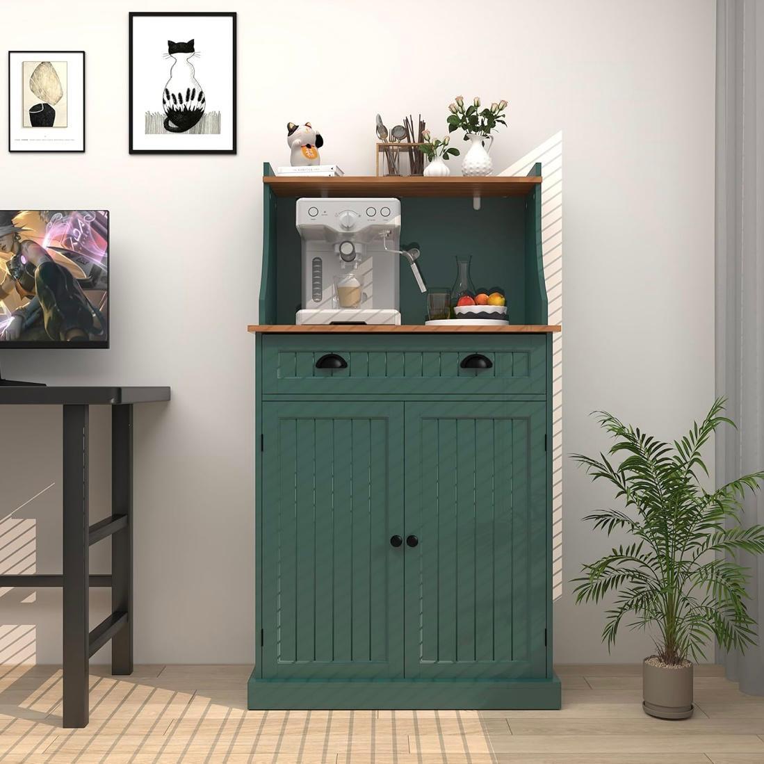 Küchenschrank grün Mikrowellenschrank