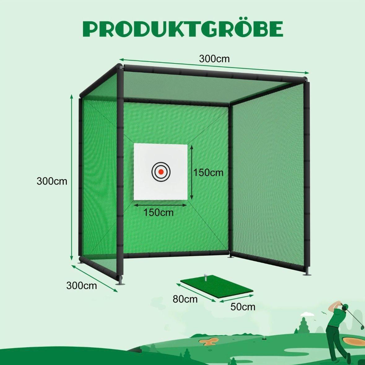 Golf Übungsnetz 3×3x3m Trainingskäfig mit Zieltuch