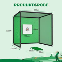 Golf Übungsnetz 3×3x3m Trainingskäfig mit Zieltuch