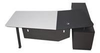 Chef-Schreibtisch 220×180cm Managerschreibtisch Kunstleder