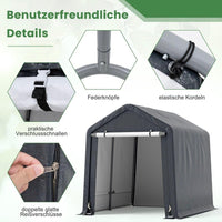 Zeltgarage Grau 240×195×214cm Wetterfester Unterstand