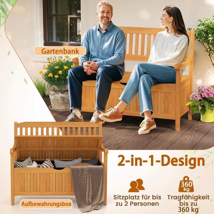 Gartenbank Holz Stauraum Akazie Sitzbank Truhe