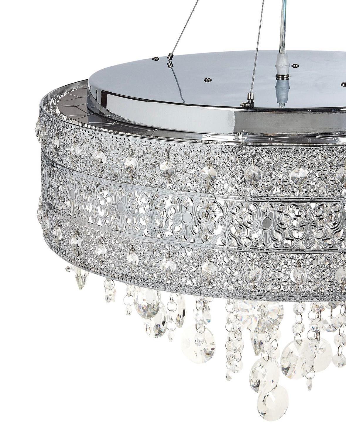 Eleganter Kristall-Kronleuchter in Silber 6-flammig