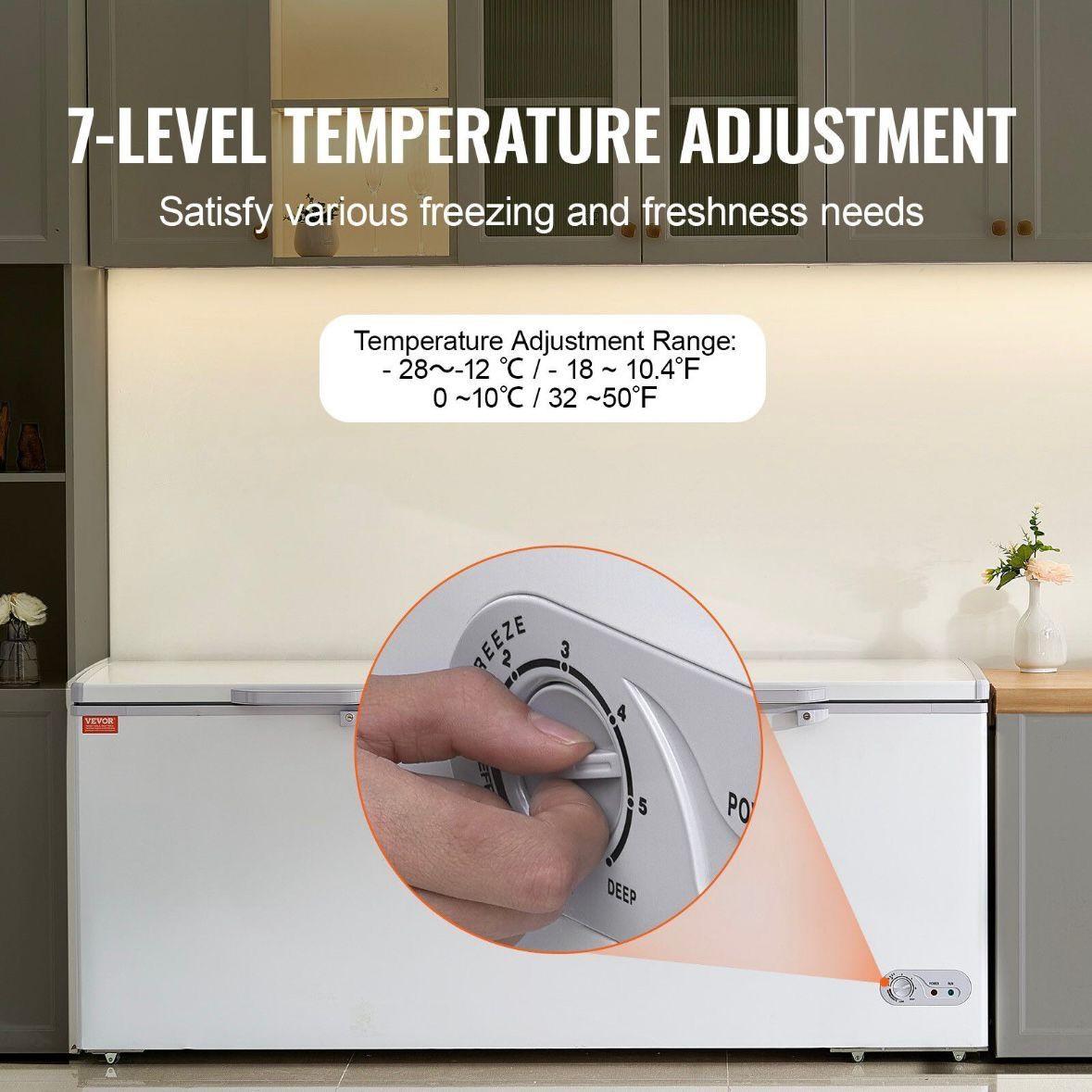 Gefriertruhe 561L mit 4 Körben Thermostat -28 bis -12°C